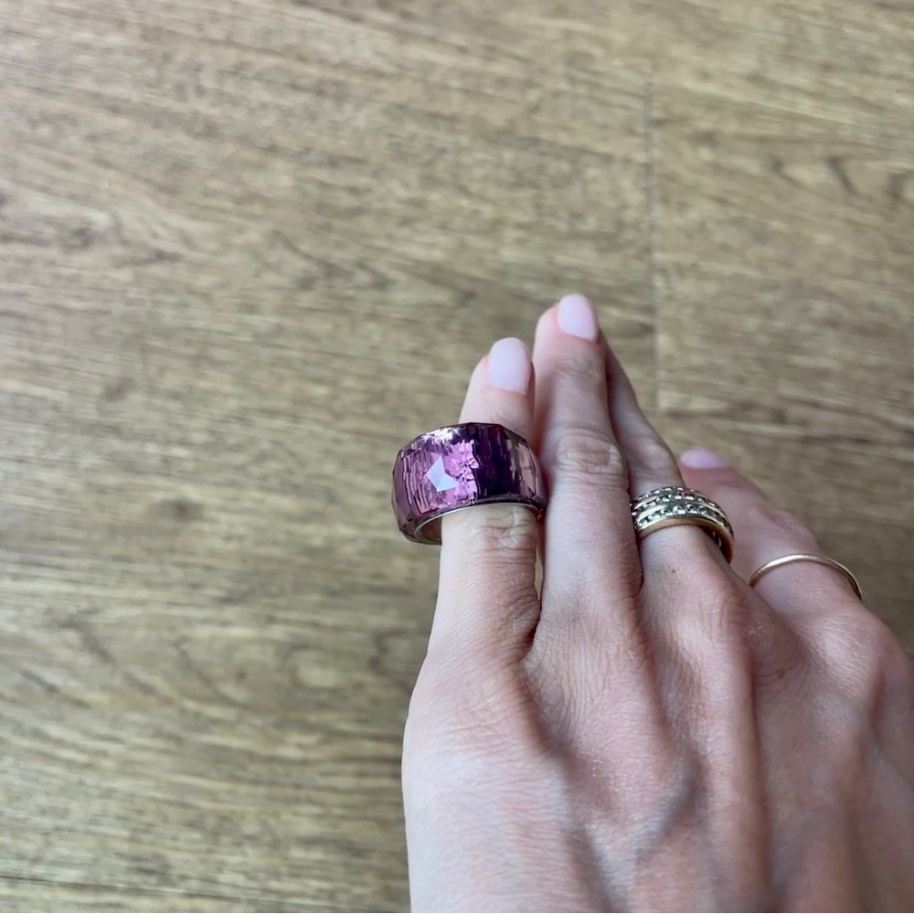 Swarovski Silver Plated Amethyst Crystal Ring - Picture 3 of 14